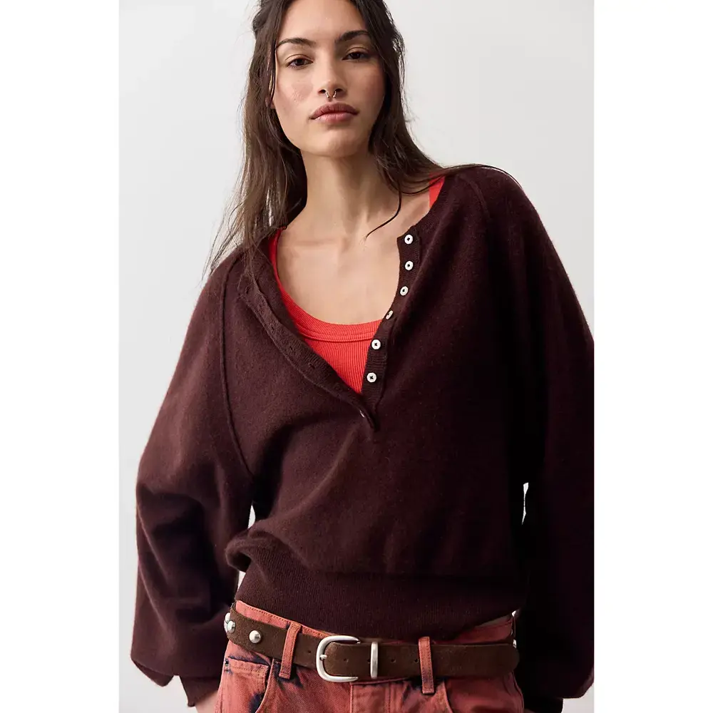 Free People Porta Cashmere Henley